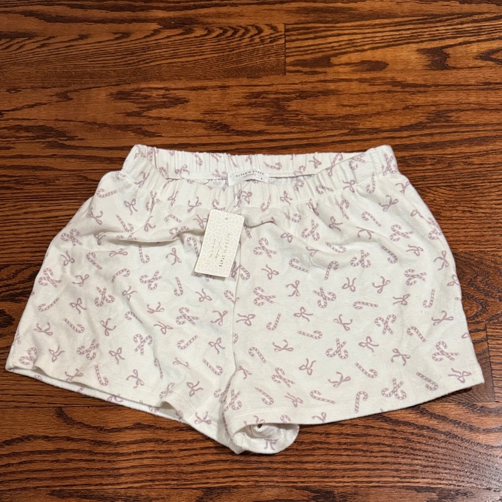 Altar'd State Cream and Pink Patterned Sleep Shorts